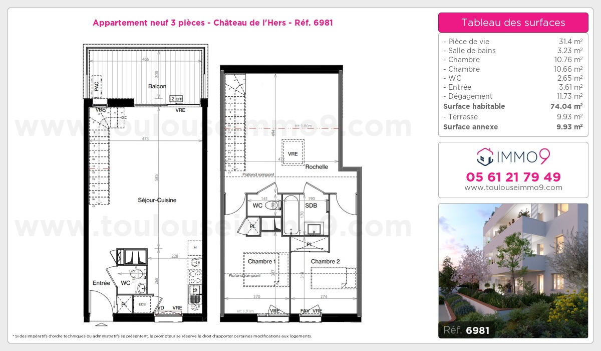 Plan et surfaces, Programme neuf  Référence n° 