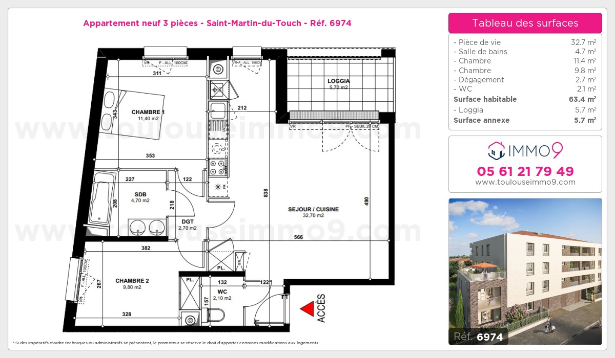 Plan et surfaces, Programme neuf  Référence n° 