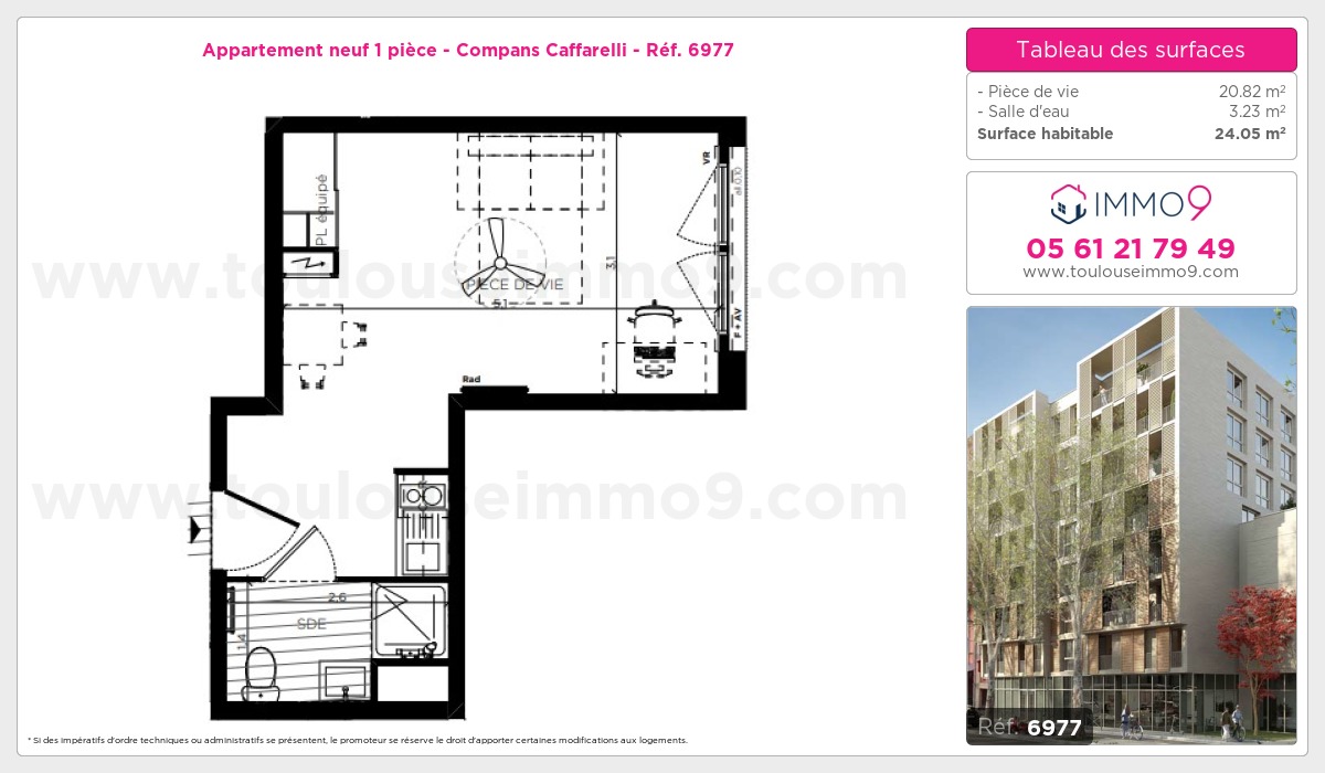 Plan et surfaces, Programme neuf Toulouse : Compans Caffarelli Référence n° 6977