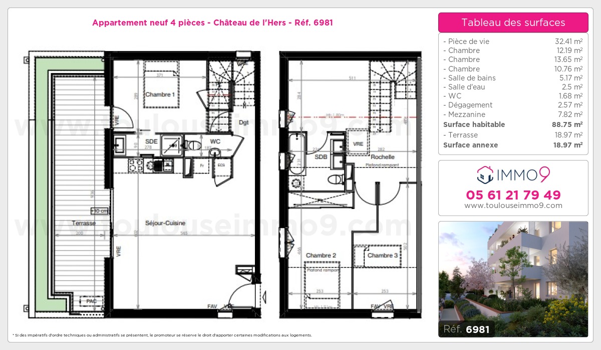 Plan et surfaces, Programme neuf  Référence n° 