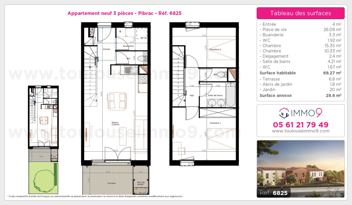 Plan et surfaces, Programme neuf  Référence n° 