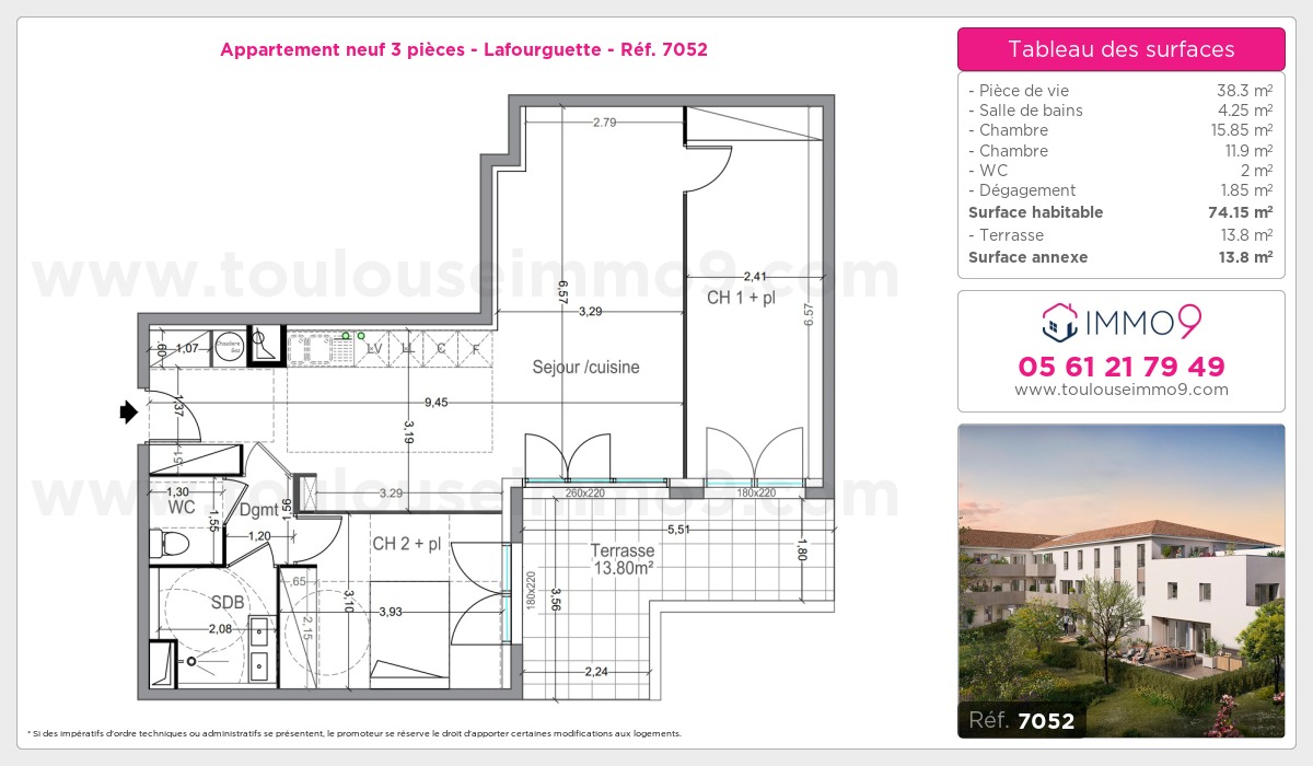 Plan et surfaces, Programme neuf  Référence n° 