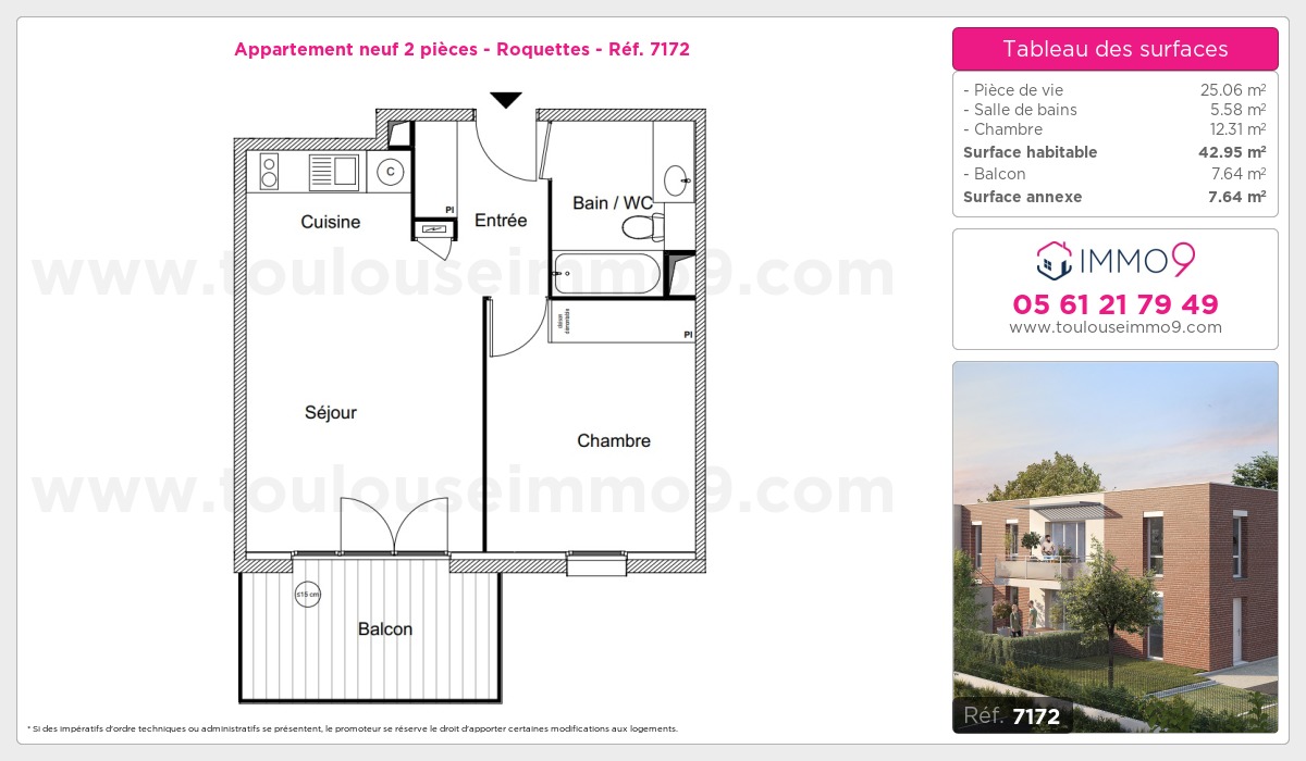 Plan et surfaces, Programme neuf Roquettes Référence n° 7172