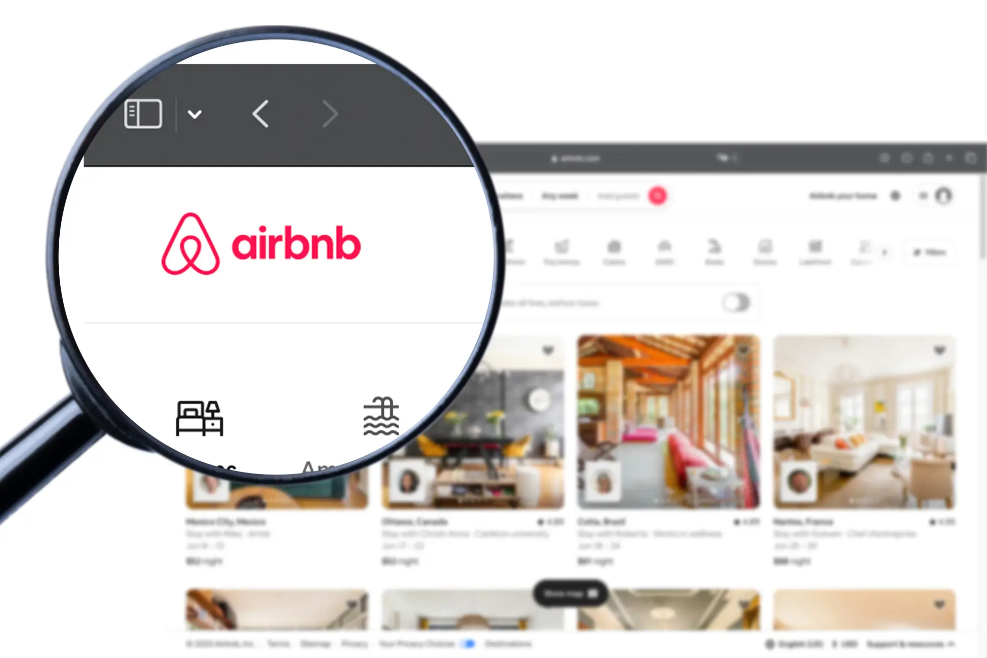 page d ordinateur airbnb