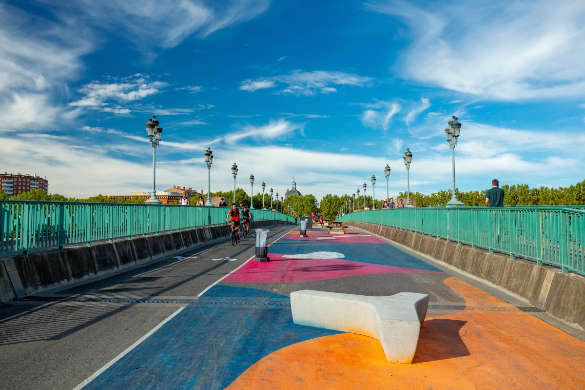 Chantier Toulouse 2024 – Le pont Saint-Pierre piétonnisé durant l’été 2023