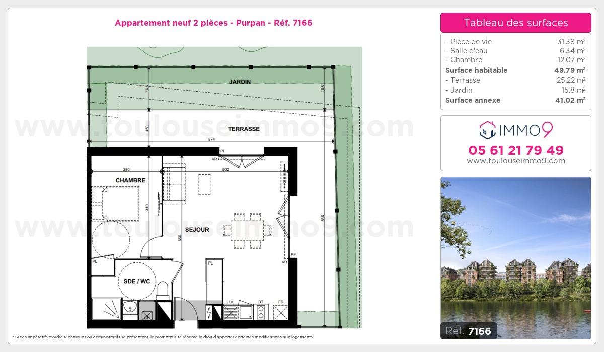 Plan et surfaces, Programme neuf Toulouse : Purpan Référence n° 7166