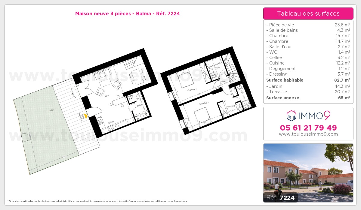 Plan et surfaces, Programme neuf Balma Référence n° 7224