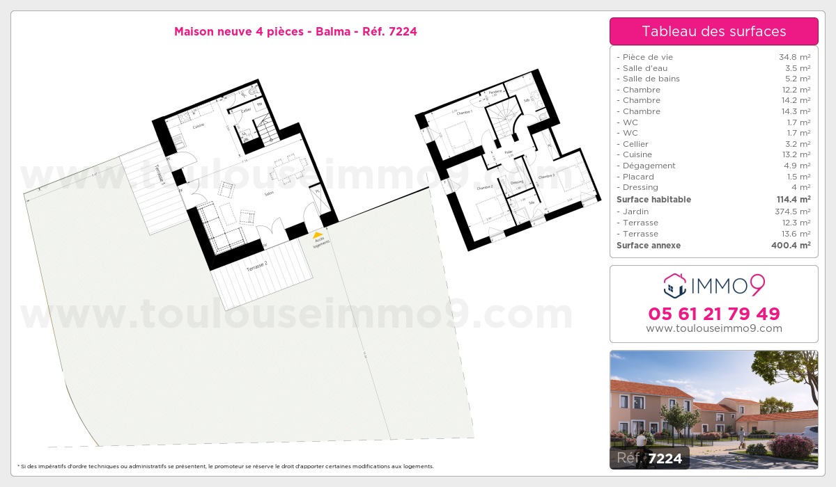 Plan et surfaces, Programme neuf Balma Référence n° 7224