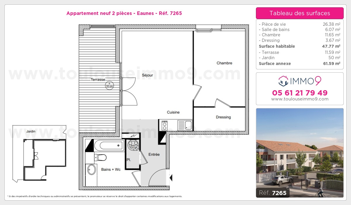 Plan et surfaces, Programme neuf Eaunes Référence n° 7265