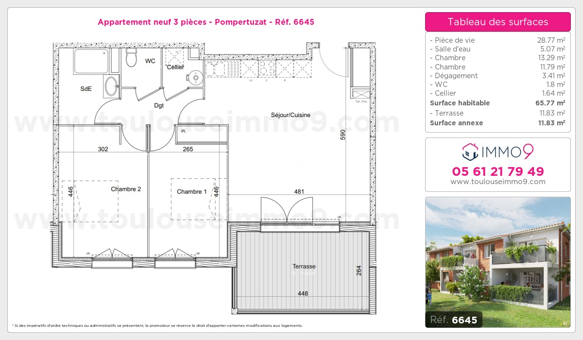 Plan et surfaces, Programme neuf Pompertuzat Référence n° 6645