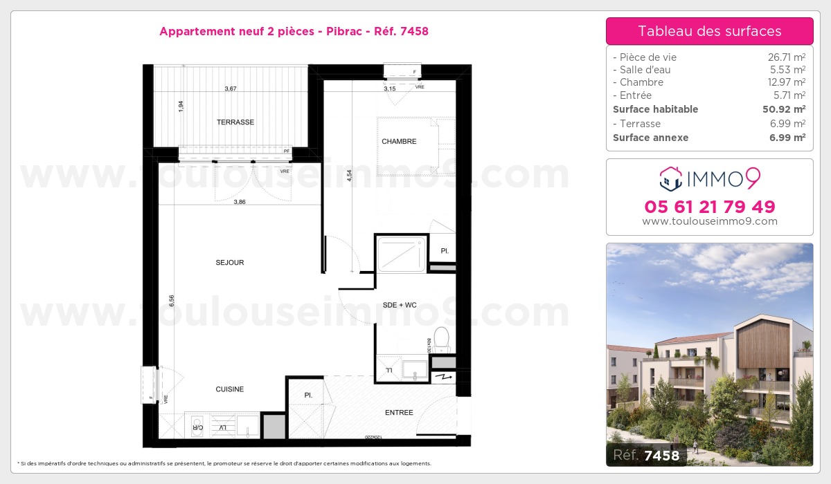 Plan et surfaces, Programme neuf Pibrac Référence n° 7458
