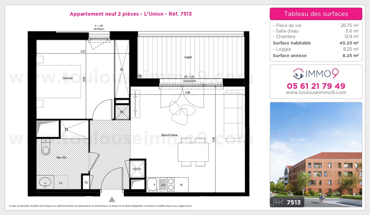 Plan et surfaces, Programme neuf L'Union Référence n° 7513