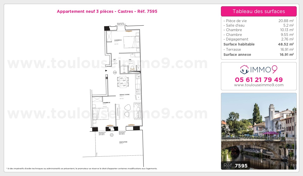 Plan et surfaces, Programme neuf Castres Référence n° 7595