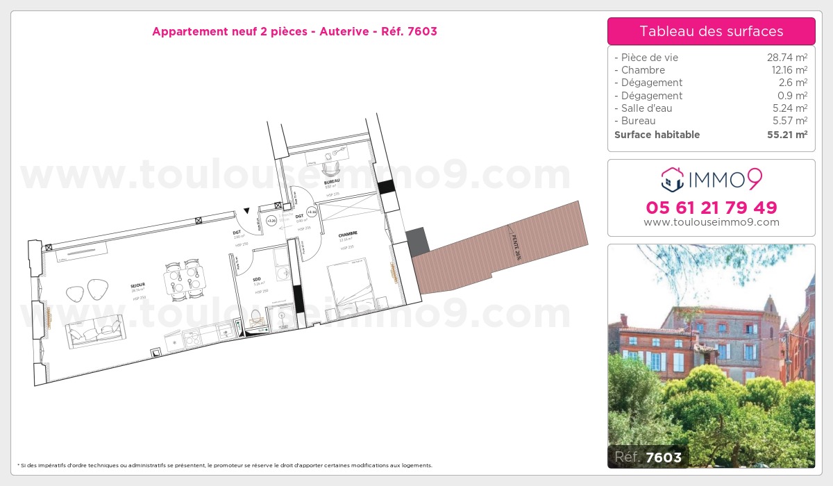 Plan et surfaces, Programme neuf Auterive Référence n° 7603