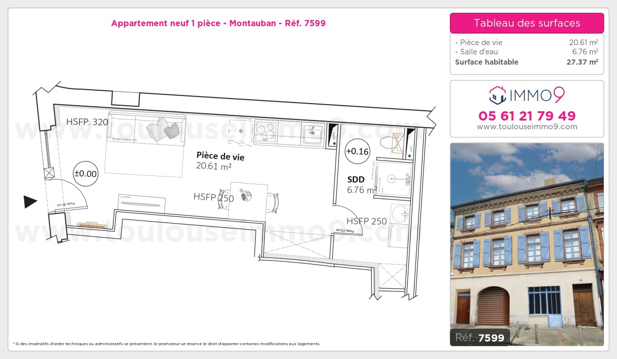 Plan et surfaces, Programme neuf Montauban Référence n° 7599