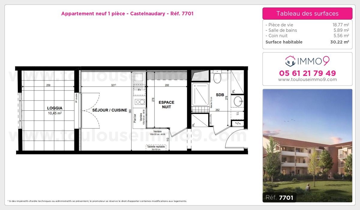 Plan et surfaces, Programme neuf Castelnaudary Référence n° 7701