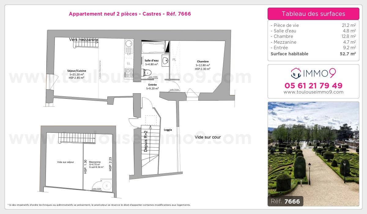 Plan et surfaces, Programme neuf Castres Référence n° 7666