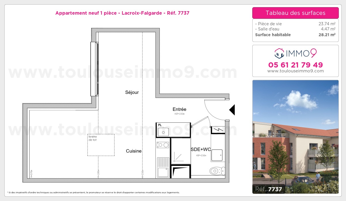 Plan et surfaces, Programme neuf Lacroix-Falgarde Référence n° 7737