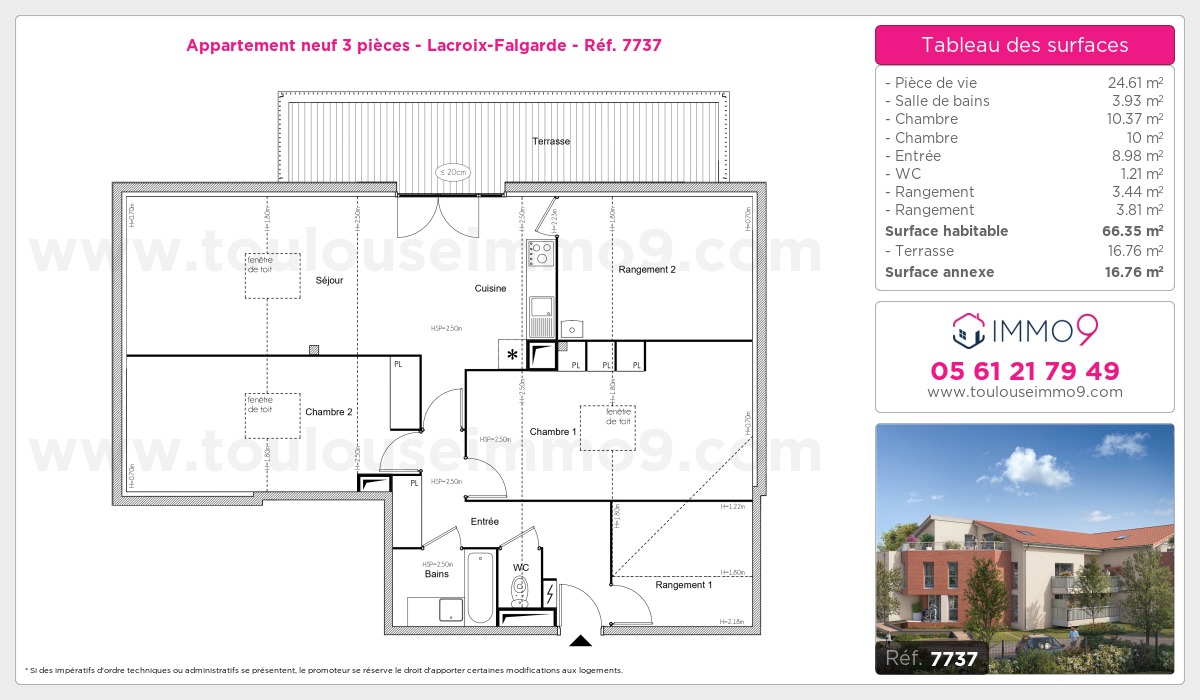 Plan et surfaces, Programme neuf Lacroix-Falgarde Référence n° 7737