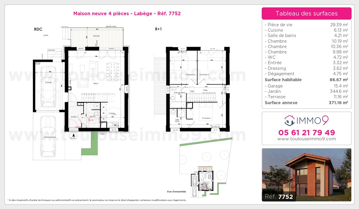 Plan et surfaces, Programme neuf Labège Référence n° 7752