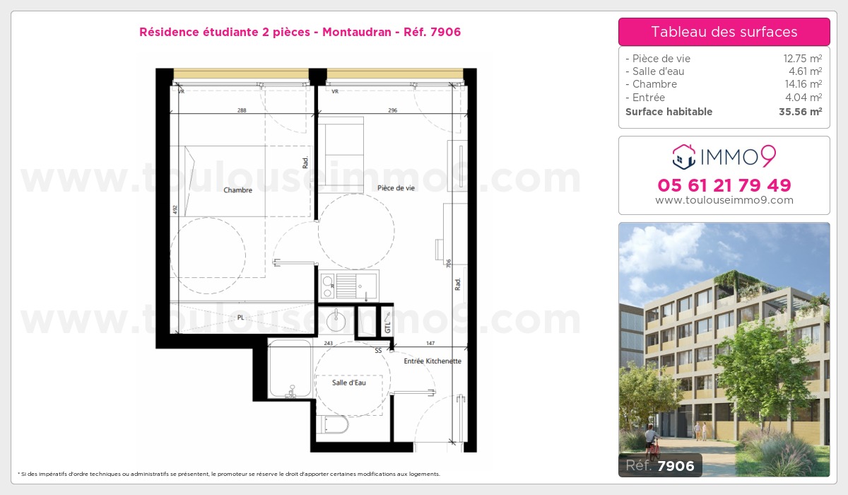 Plan et surfaces, Programme neuf Toulouse : Montaudran Référence n° 7906