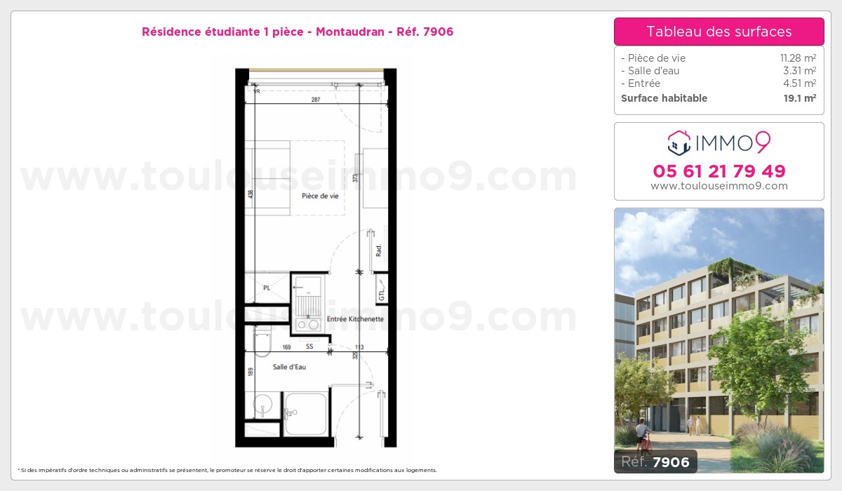 Plan et surfaces, Programme neuf Toulouse : Montaudran Référence n° 7906