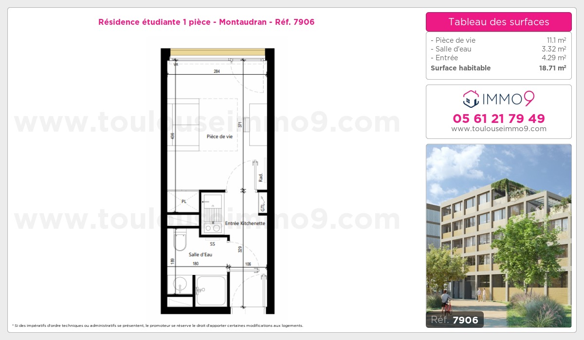 Plan et surfaces, Programme neuf Toulouse : Montaudran Référence n° 7906
