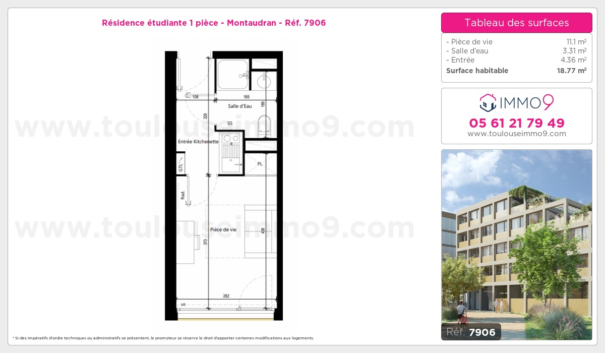 Plan et surfaces, Programme neuf Toulouse : Montaudran Référence n° 7906