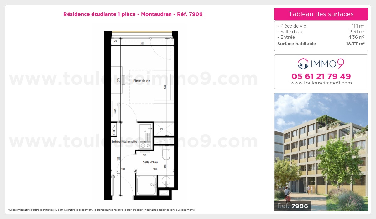 Plan et surfaces, Programme neuf Toulouse : Montaudran Référence n° 7906