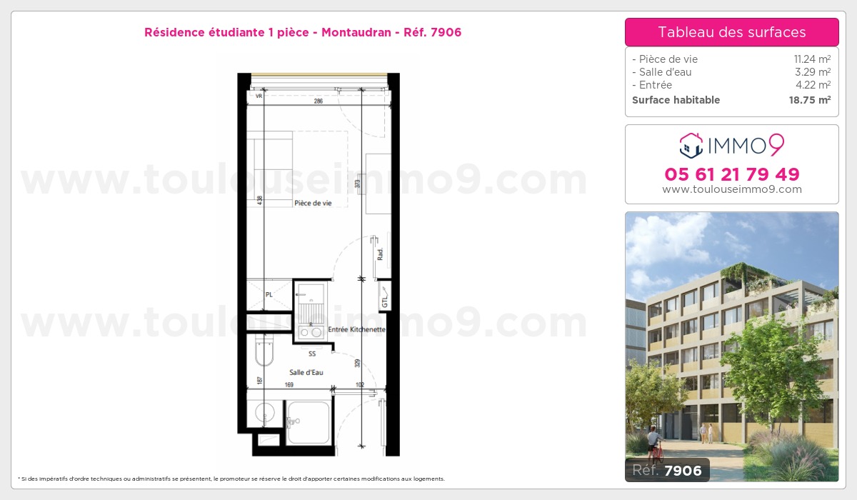 Plan et surfaces, Programme neuf Toulouse : Montaudran Référence n° 7906