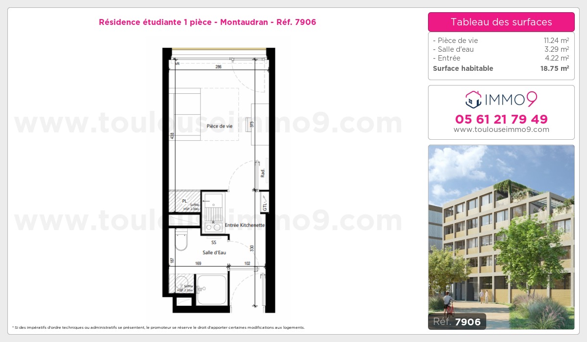Plan et surfaces, Programme neuf Toulouse : Montaudran Référence n° 7906