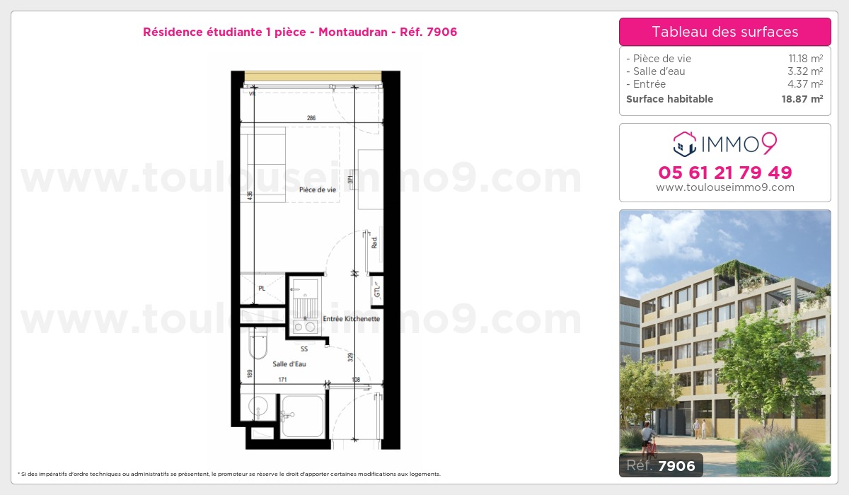 Plan et surfaces, Programme neuf Toulouse : Montaudran Référence n° 7906