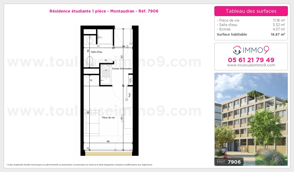 Plan et surfaces, Programme neuf Toulouse : Montaudran Référence n° 7906