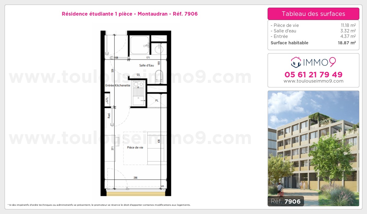 Plan et surfaces, Programme neuf Toulouse : Montaudran Référence n° 7906