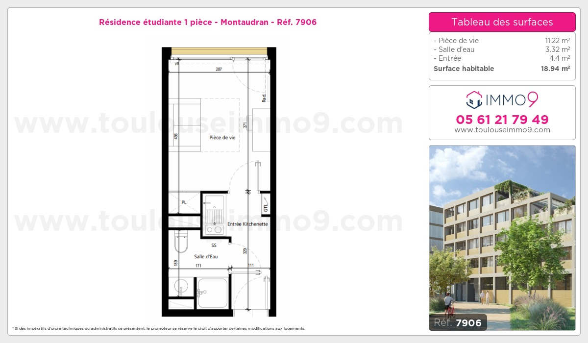 Plan et surfaces, Programme neuf Toulouse : Montaudran Référence n° 7906