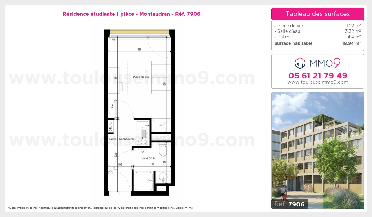 Plan et surfaces, Programme neuf Toulouse : Montaudran Référence n° 7906