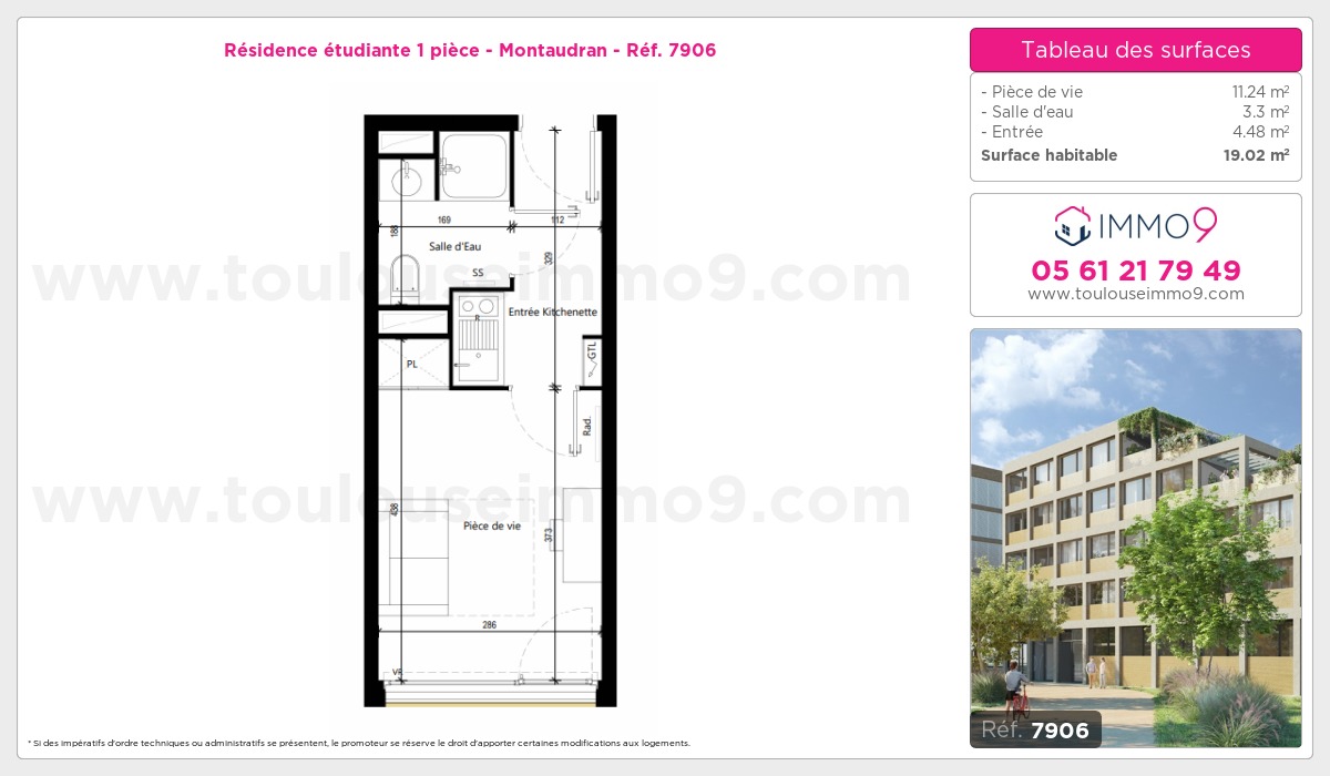 Plan et surfaces, Programme neuf Toulouse : Montaudran Référence n° 7906