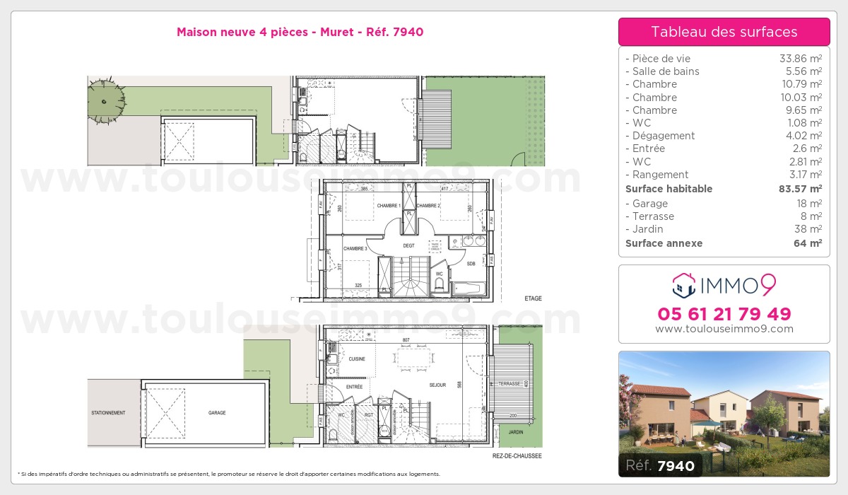 Plan et surfaces, Programme neuf Muret Référence n° 7940