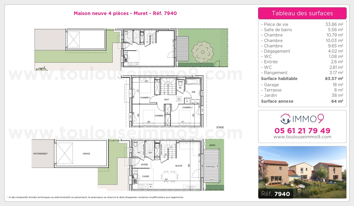 Plan et surfaces, Programme neuf Muret Référence n° 7940