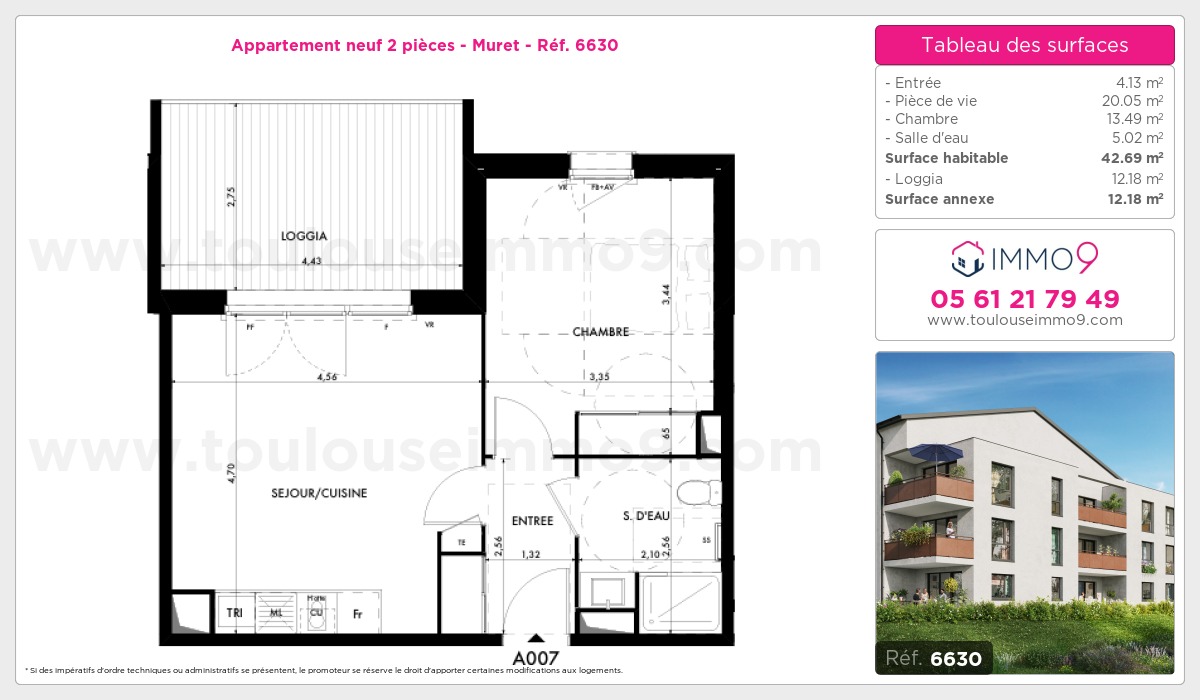 Plan et surfaces, Programme neuf Muret Référence n° 6630