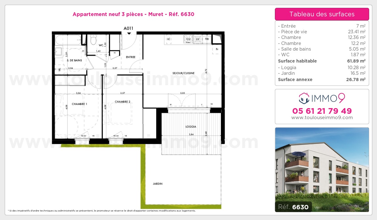Plan et surfaces, Programme neuf Muret Référence n° 6630