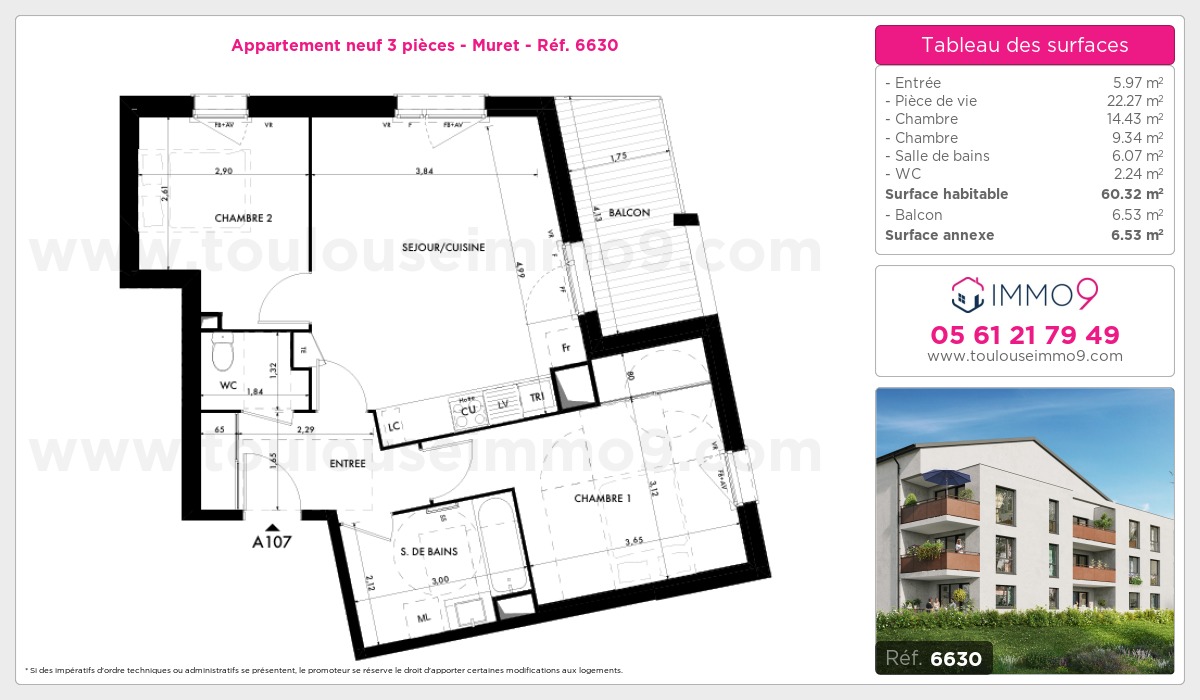 Plan et surfaces, Programme neuf Muret Référence n° 6630