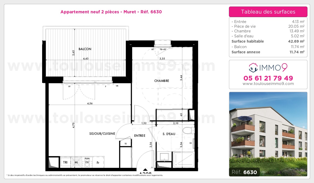 Plan et surfaces, Programme neuf Muret Référence n° 6630