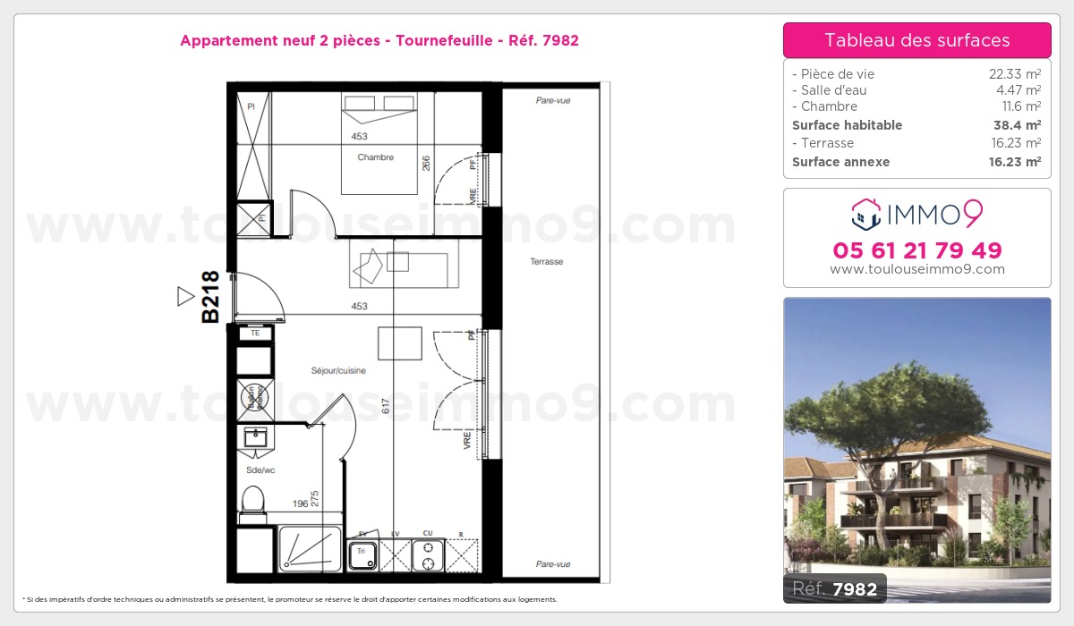 Plan et surfaces, Programme neuf Tournefeuille Référence n° 7982
