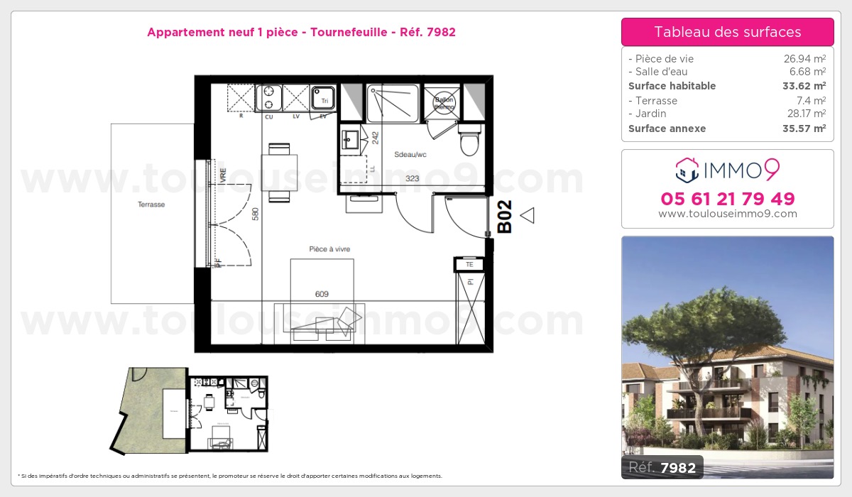 Plan et surfaces, Programme neuf Tournefeuille Référence n° 7982