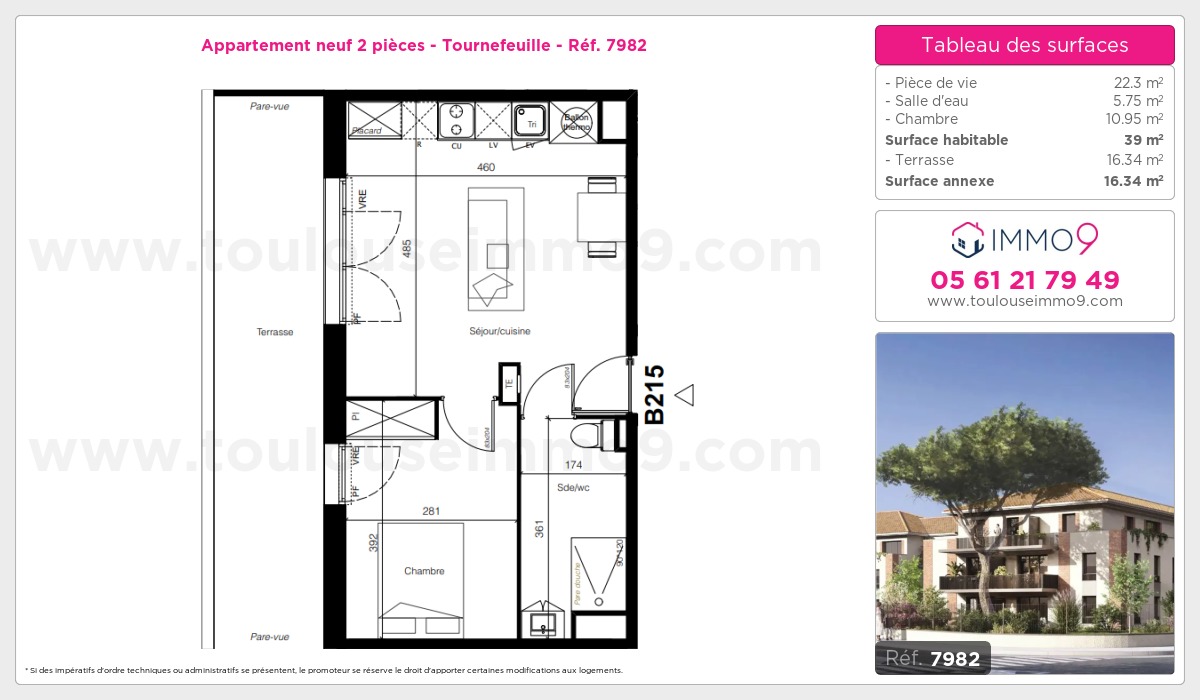 Plan et surfaces, Programme neuf Tournefeuille Référence n° 7982