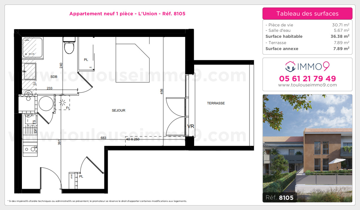Plan et surfaces, Programme neuf L'Union Référence n° 8105