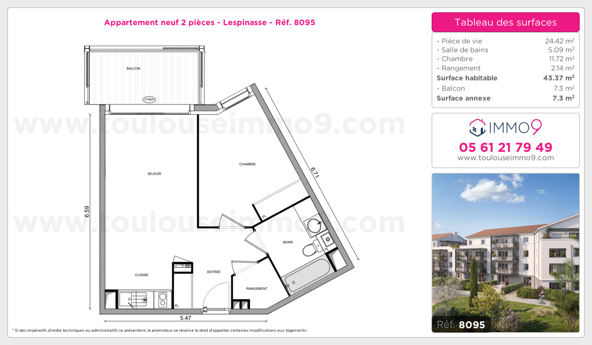 Plan et surfaces, Programme neuf Lespinasse Référence n° 8095