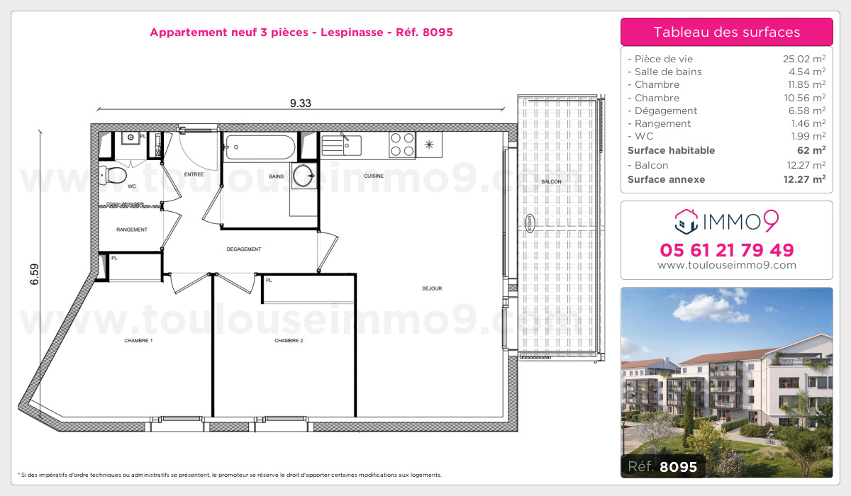 Plan et surfaces, Programme neuf Lespinasse Référence n° 8095