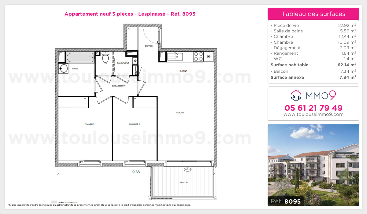 Plan et surfaces, Programme neuf Lespinasse Référence n° 8095